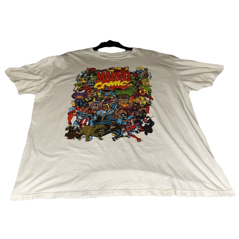 Marvel Comics Character Group Shot Graphic XL T-Shirt White